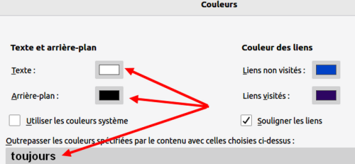 Choix des couleurs pour Thunderbird